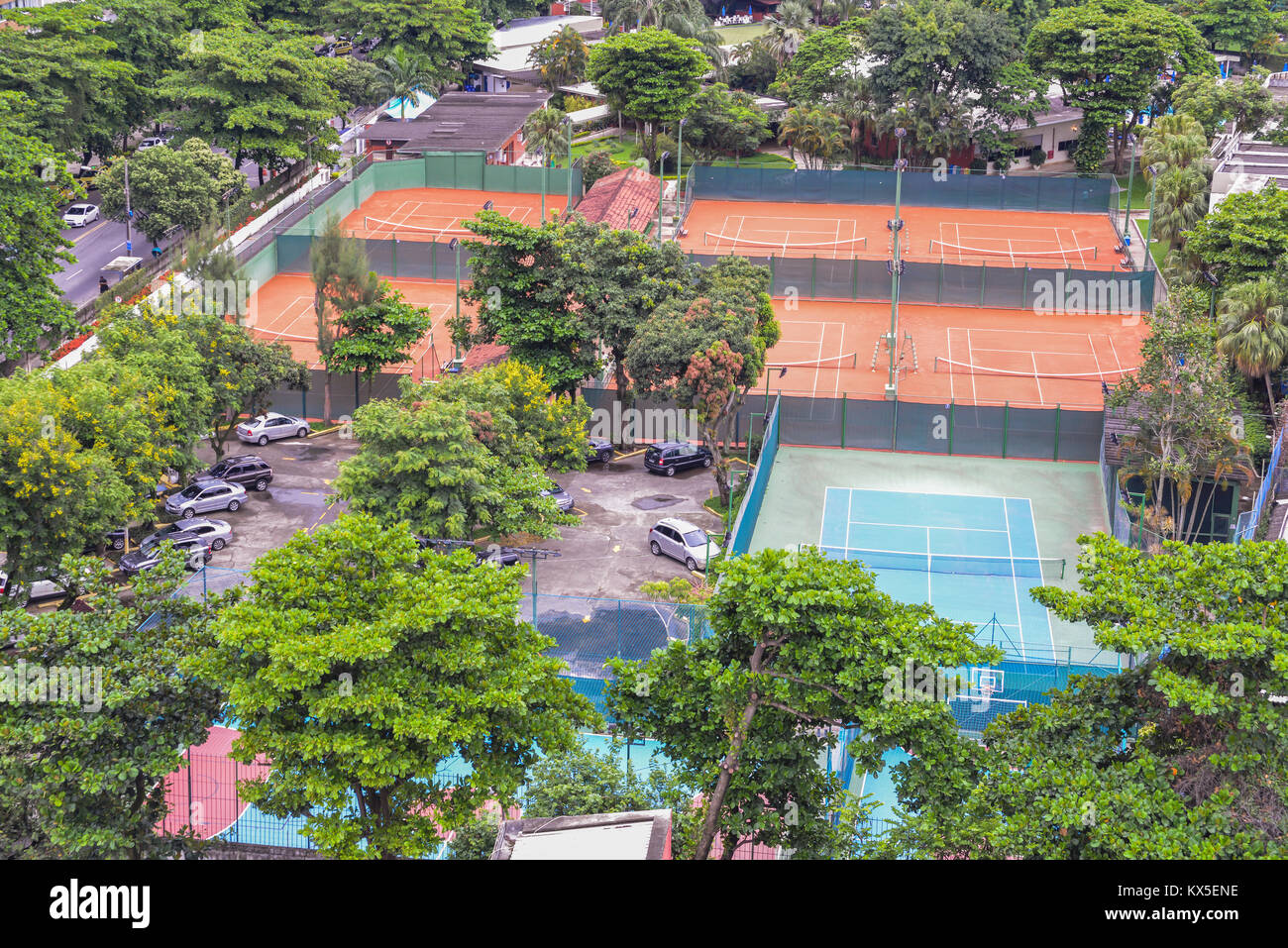 Vista aerea campi da tennis Foto Stock