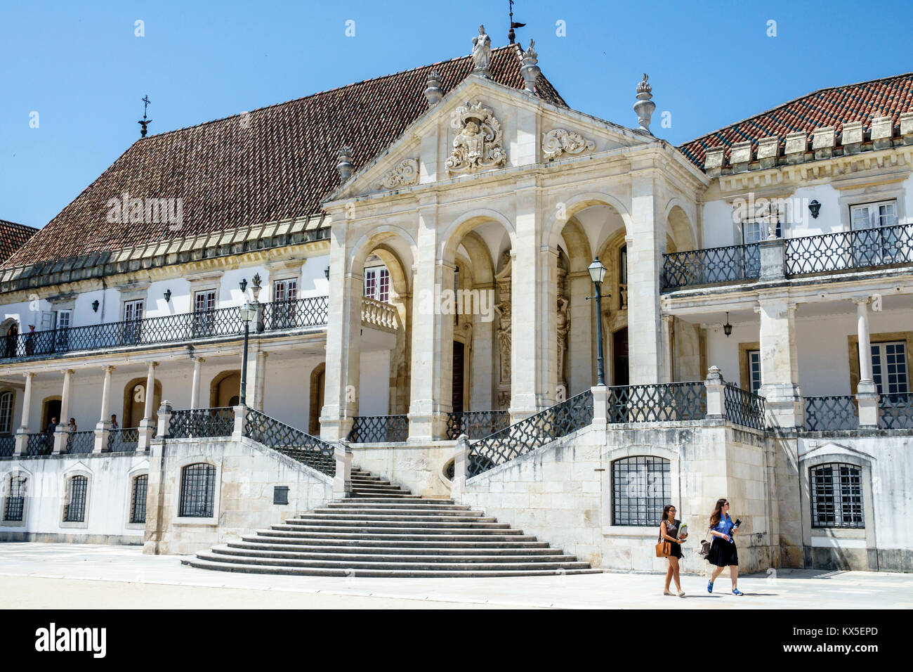 Coimbra Portugal,Università di Coimbra,Universidade de Coimbra,Patrimonio dell'Umanità,Paco das Escolas,Palazzo dell'Universita',Via Latina,scale scalinate Foto Stock