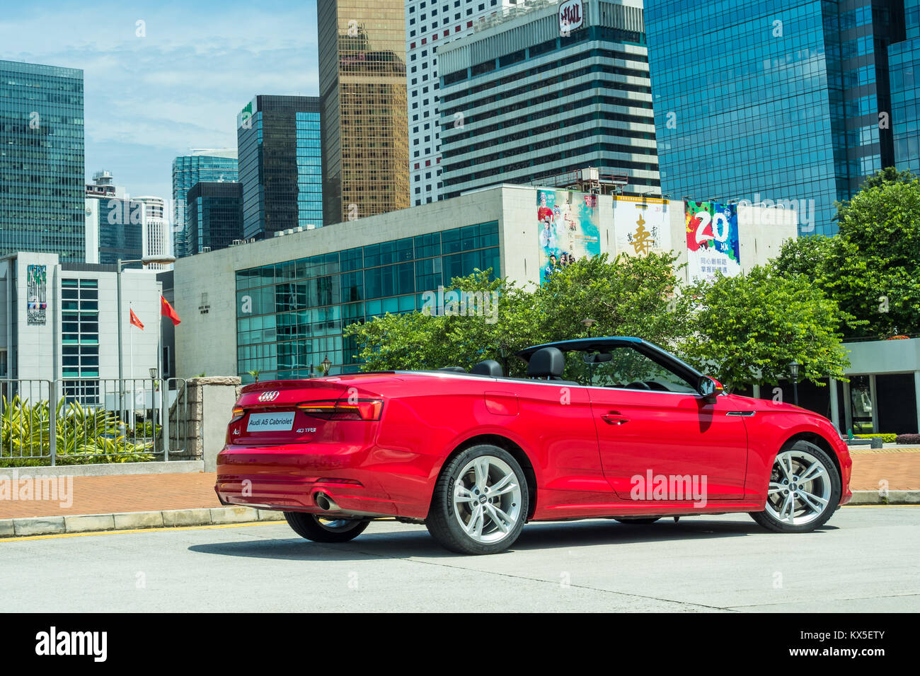 Hong Kong Cina Luglio 28, 2017 : Audi A5 Cabriolet 2017 Test Drive giorno 28 luglio 2017 a Hong Kong. Foto Stock