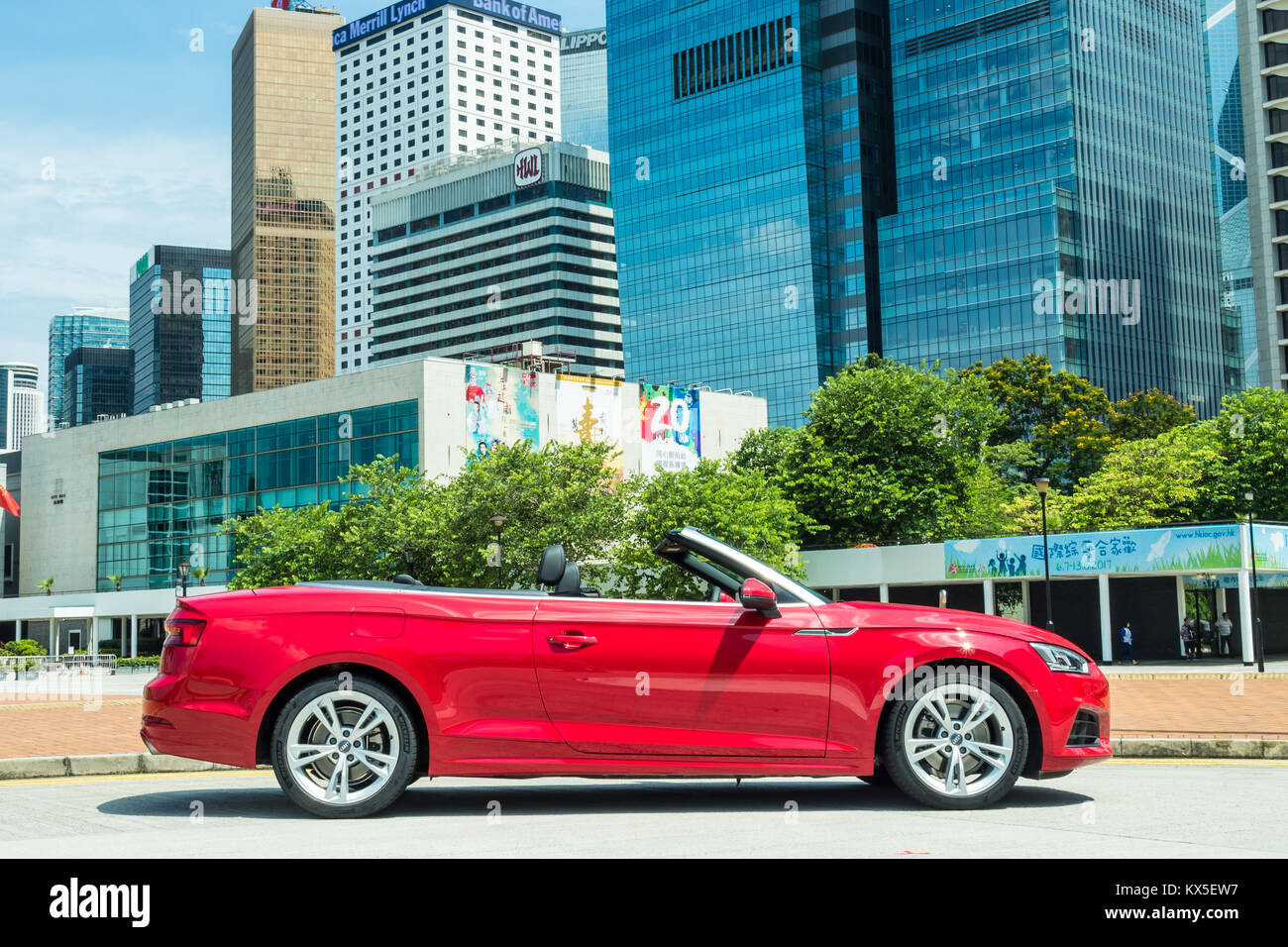 Hong Kong Cina Luglio 28, 2017 : Audi A5 Cabriolet 2017 Test Drive giorno 28 luglio 2017 a Hong Kong. Foto Stock