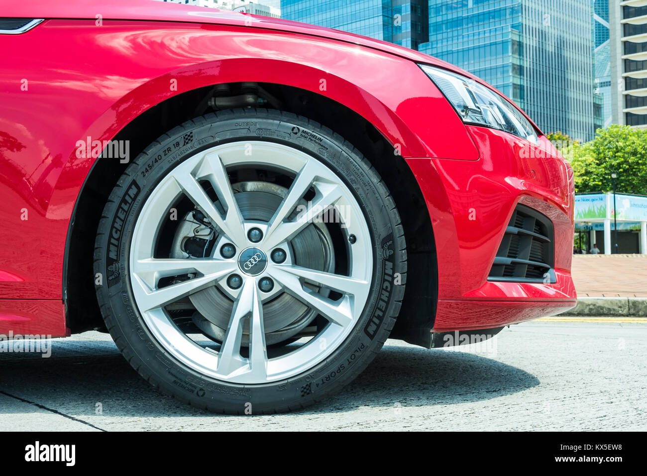 Hong Kong Cina Luglio 28, 2017 : Audi A5 Cabriolet 2017 ruota 28 luglio 2017 a Hong Kong. Foto Stock