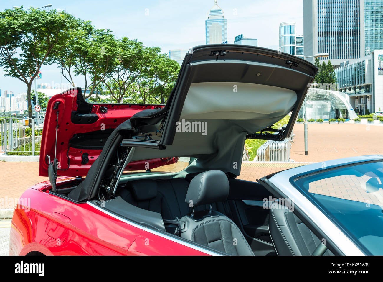 Hong Kong Cina Luglio 28, 2017 : Audi A5 Cabriolet 2017 Soft Top 28 luglio 2017 a Hong Kong. Foto Stock