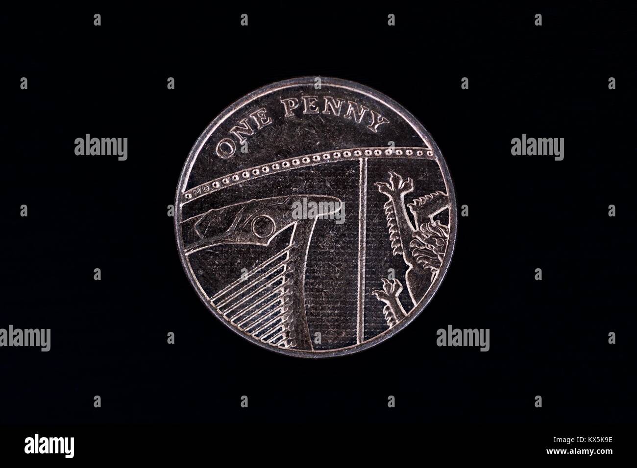 Un penny (1p) moneta Foto Stock