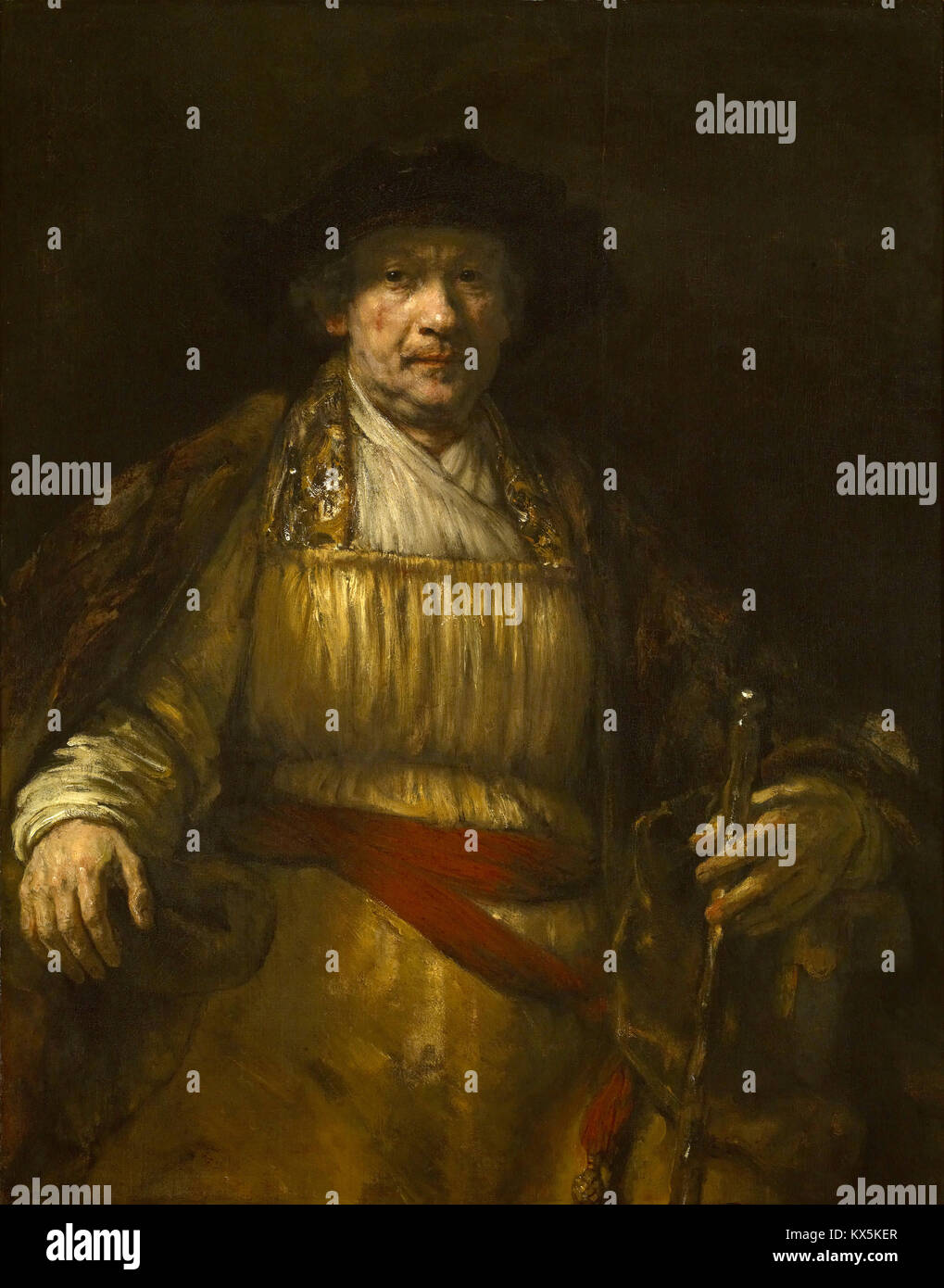 Rembrandt , Harmenszoon Rembrandt van Rijn, autoritratto, pittore olandese Foto Stock