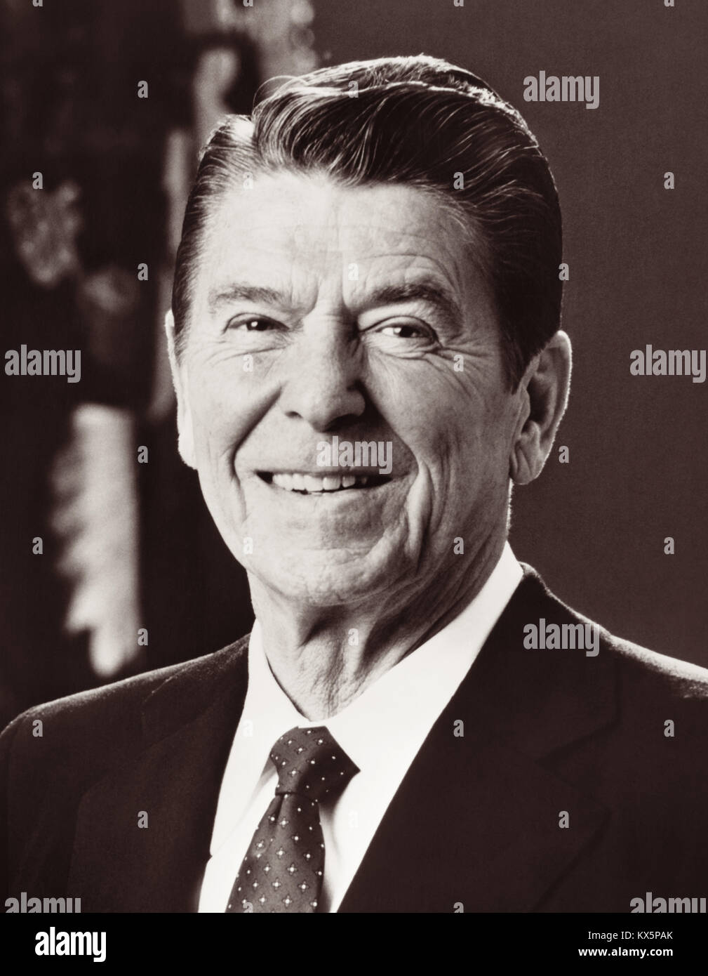 Il Presidente Ronald Reagan (1911-2004), quarantesimo Presidente degli Stati Uniti. Foto Stock