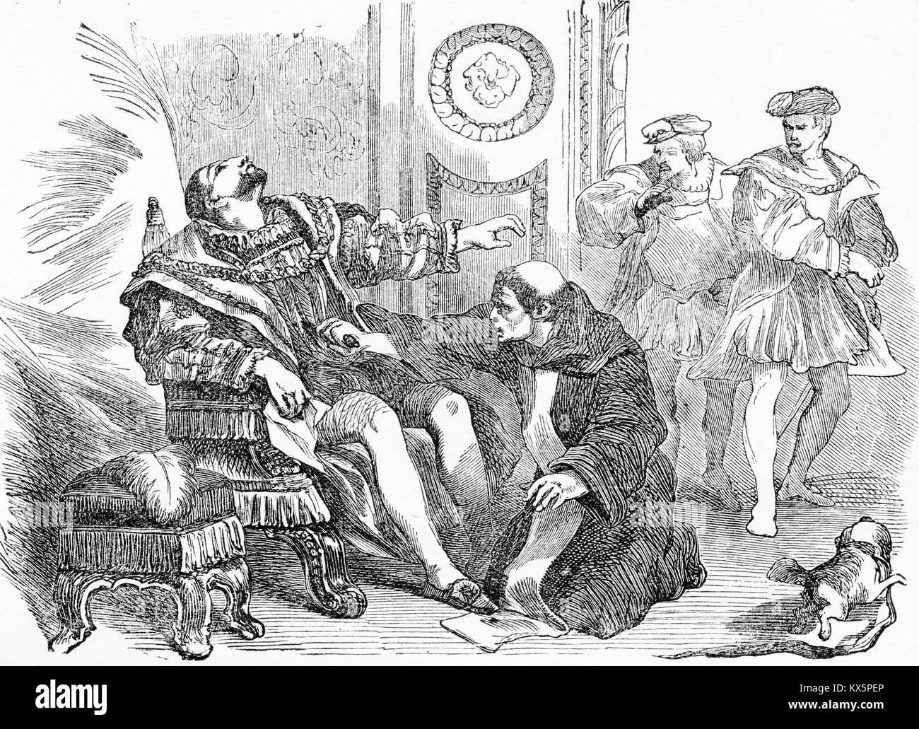 Incisione di assassinio di Enrico III Re d'Inghilterra. Da Enrico IV da Jacob Abbott, 1846. Foto Stock Incisione di assassinio di Enrico III Re d'Inghilterra. Da Enrico IV da Jacob Abbott, 1846. Foto Stock
