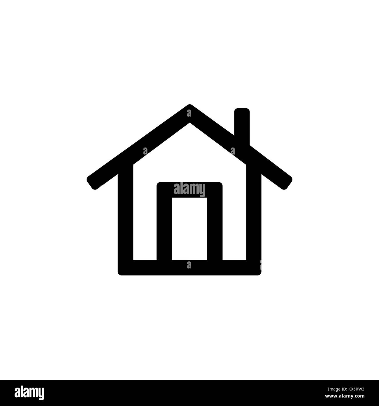 Icona Home per semplice piatto stile design dell'interfaccia utente. Illustrazione Vettoriale