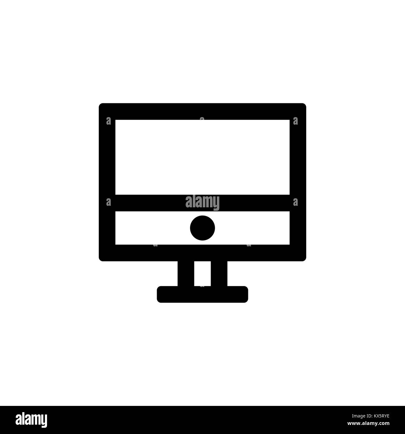 Monitor PC icona per semplice piatto stile design dell'interfaccia utente. Illustrazione Vettoriale