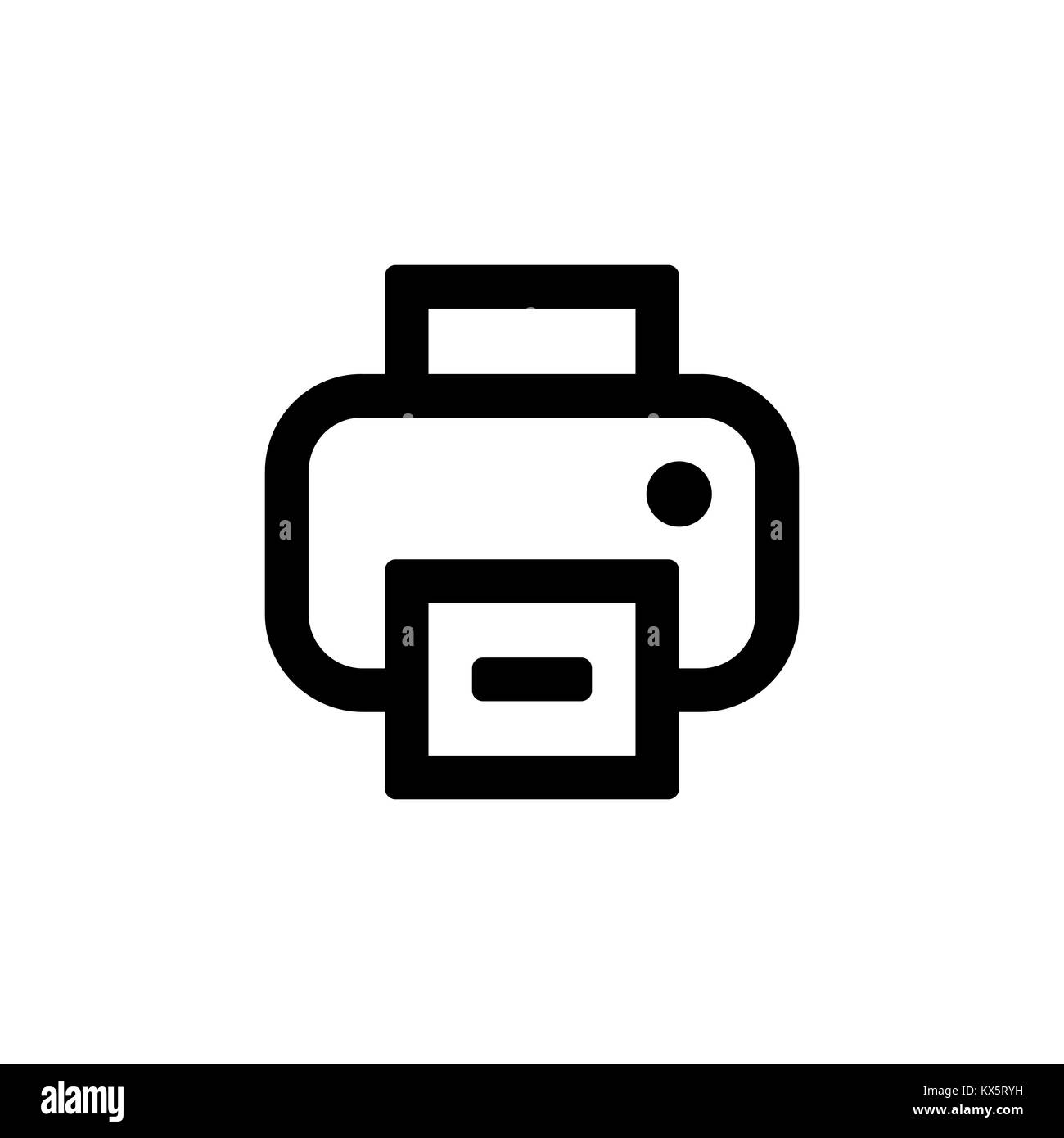 Icona stampante per semplice piatto stile design dell'interfaccia utente. Illustrazione Vettoriale