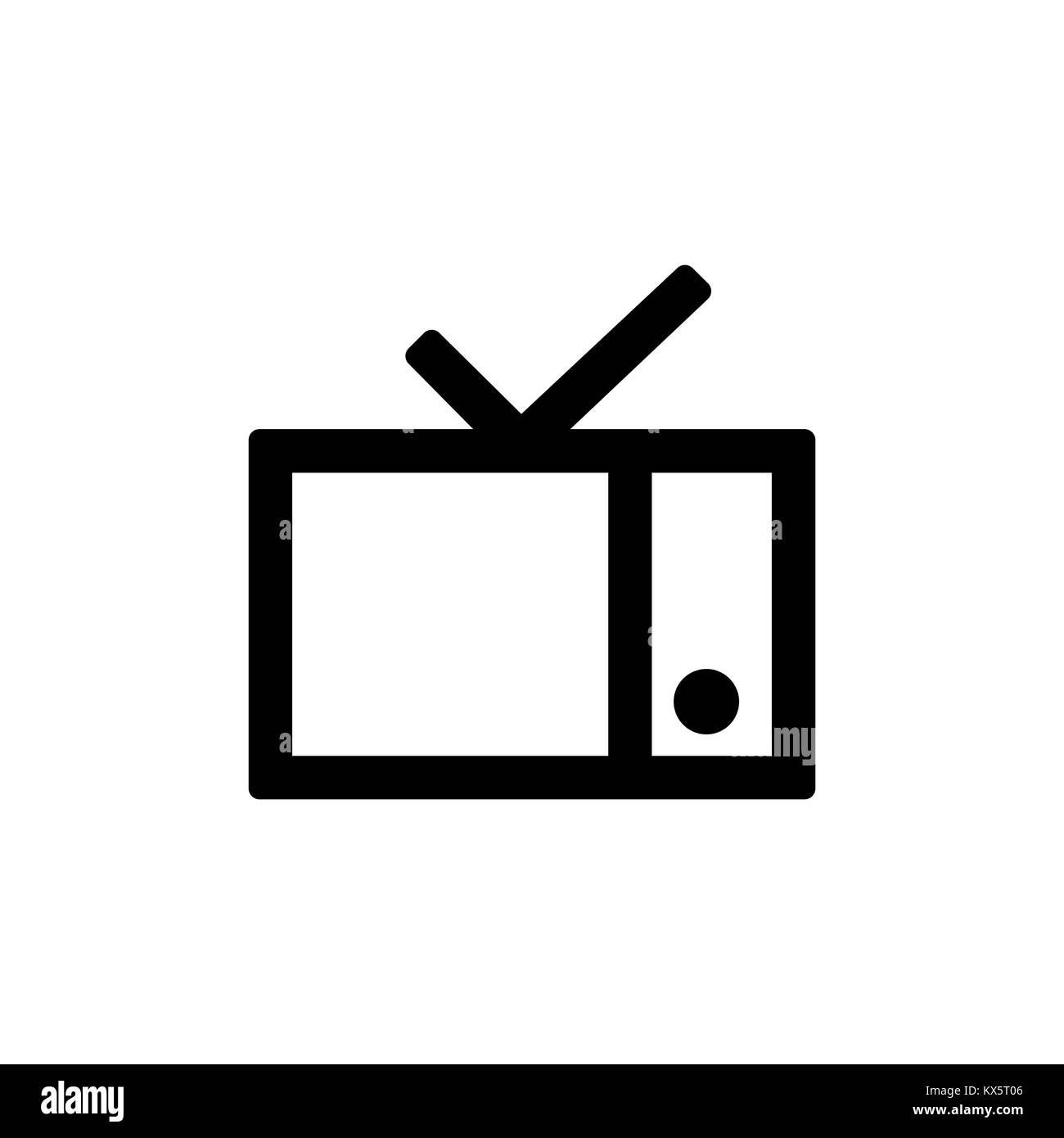 Icona TV per semplice piatto stile design dell'interfaccia utente. Illustrazione Vettoriale