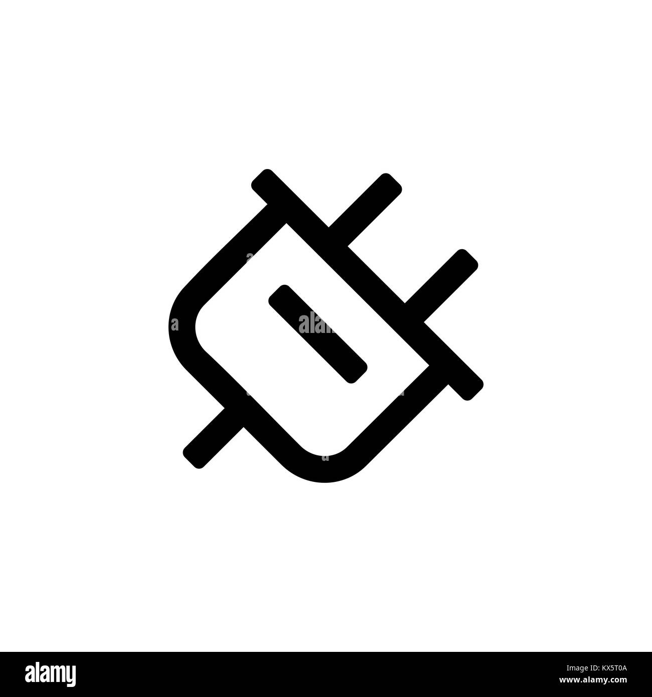 Adattatore spina icona per semplice piatto stile design dell'interfaccia utente. Illustrazione Vettoriale