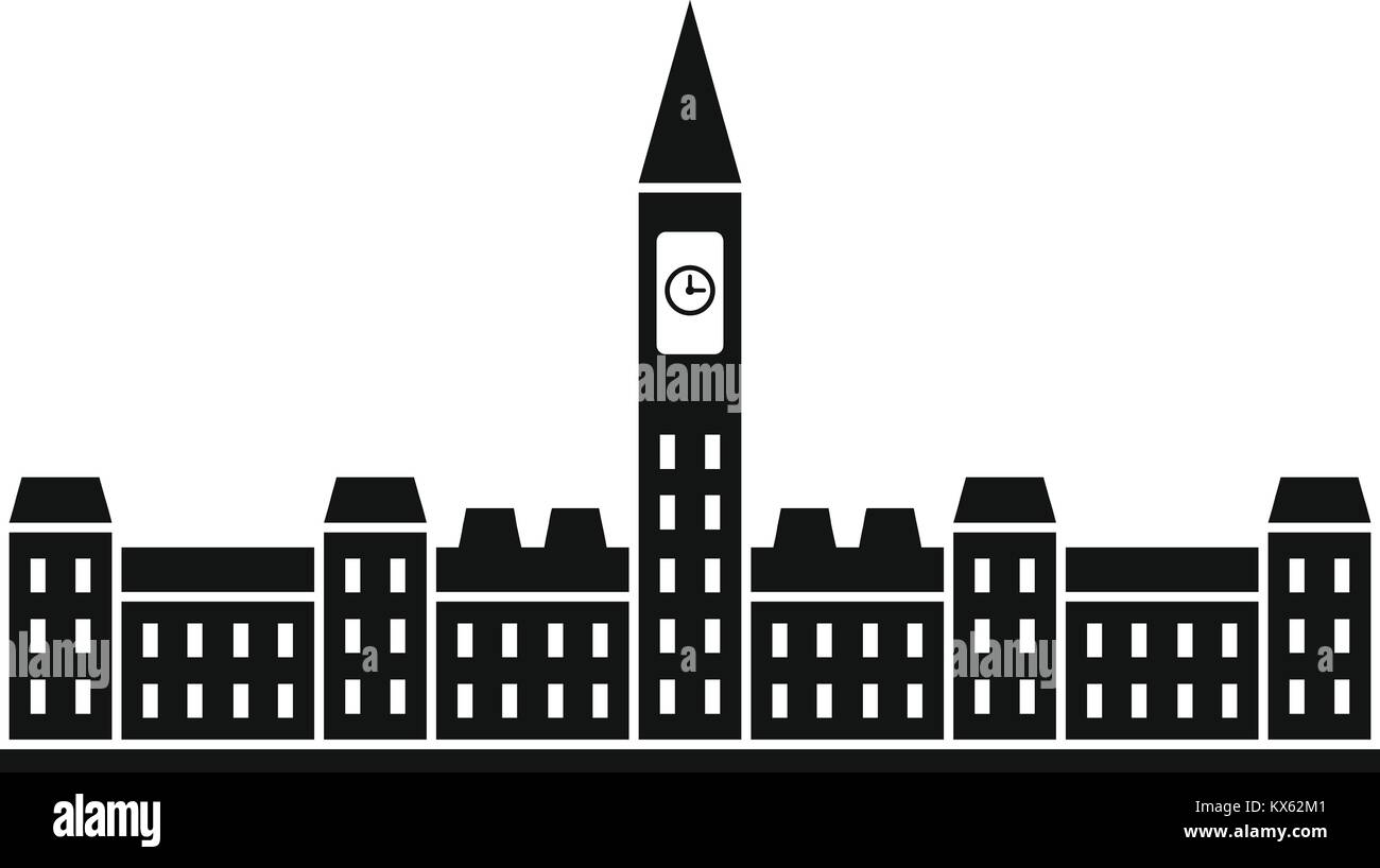 Il Palazzo del Parlamento del Canada, icona di stile semplice Illustrazione Vettoriale