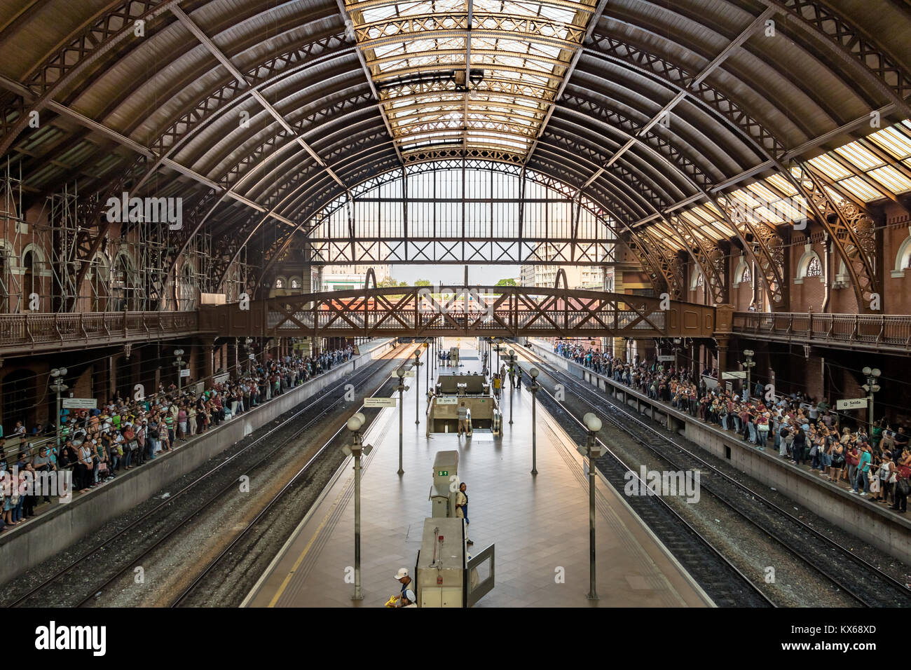 Interno di Luz Stazione ferroviaria - Sao Paulo, Brasile Foto Stock