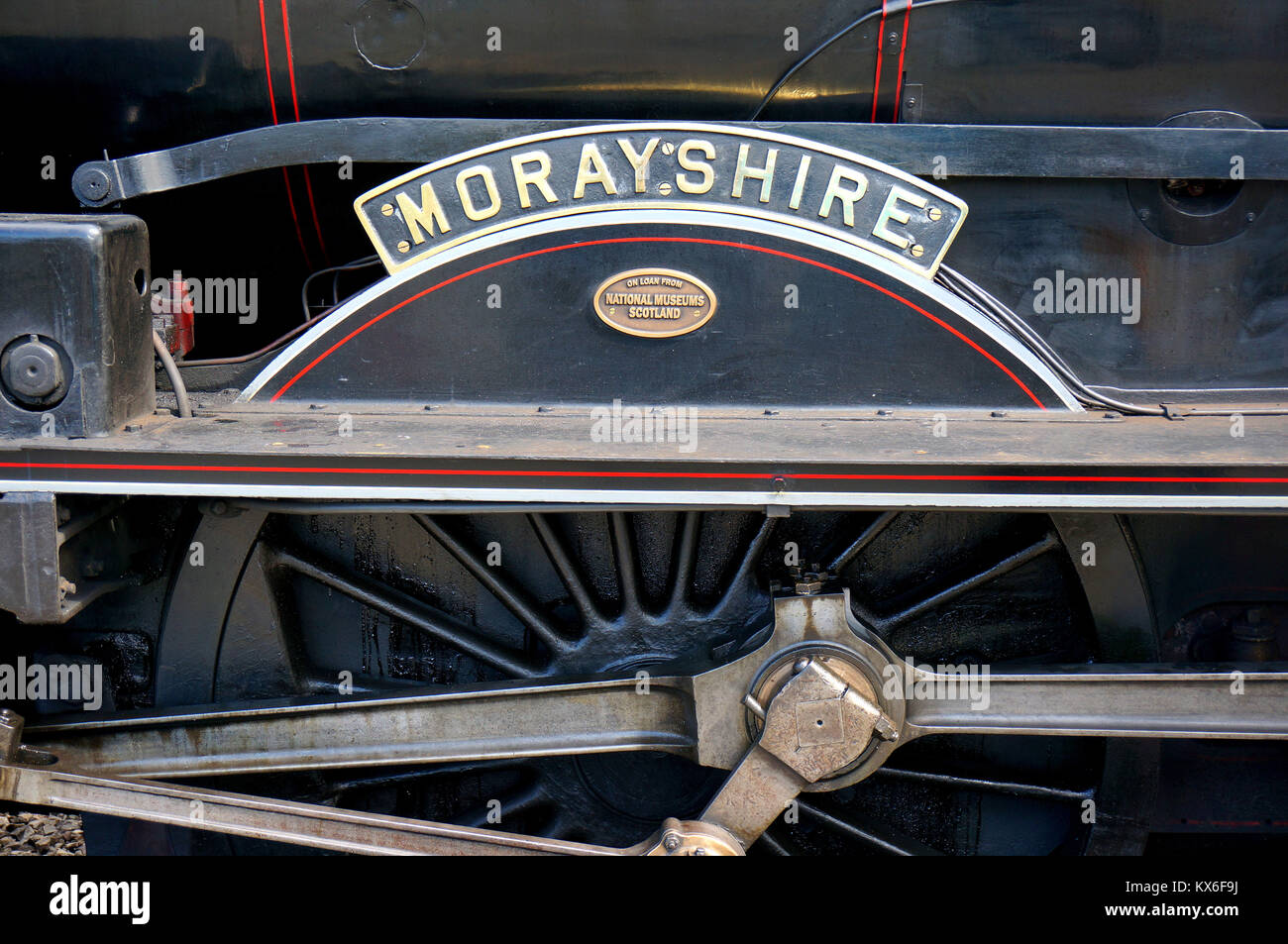 Dettaglio del centro storico treno a vapore n. 246 (62712) "Morayshire" progettata da Nigel Gresley e costruire a Darlington lavora nel 1928, Bo'ness, Scozia. Foto Stock