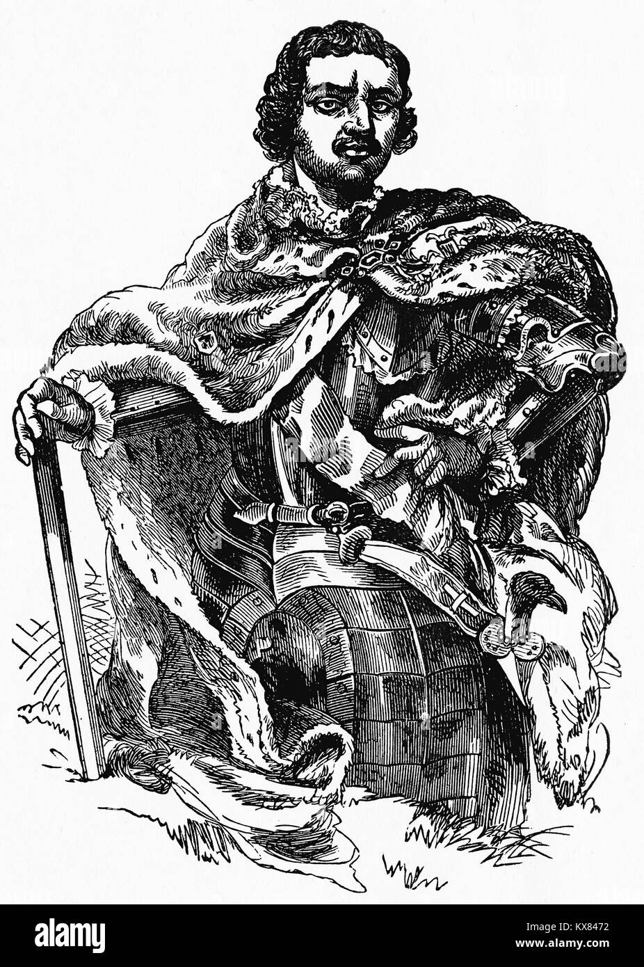 Incisione di Pietro il Grande (1672 - 1725), l'imperatore di Russia da 1682 - 1725. Da Pietro il Grande da Jacob Abbott, 1887. Foto Stock