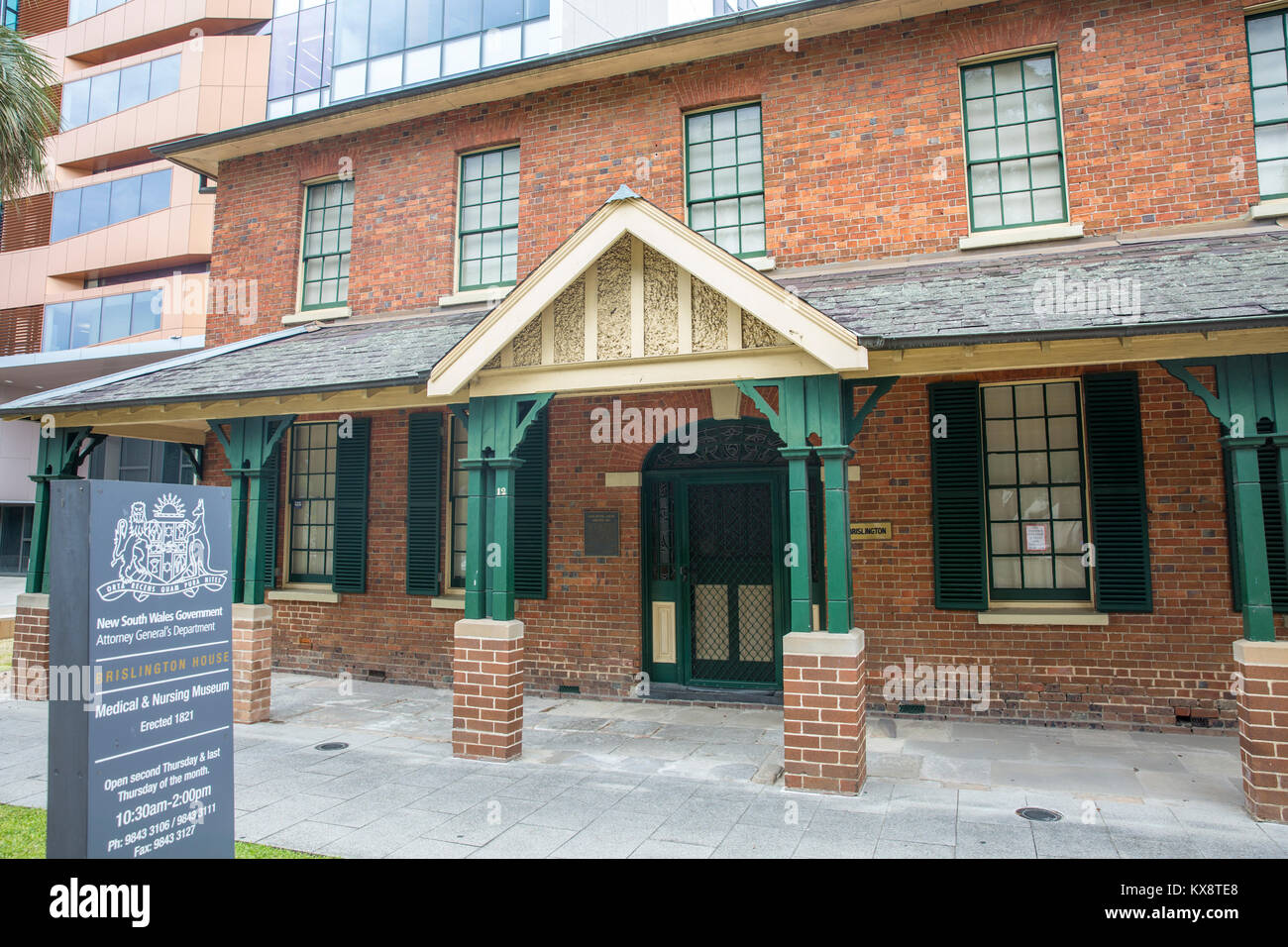 Brislington casa costruita 1821 interna più antica casa di città a Parramatta, ora un medico e infermiere museo,Western Sydney , Australia Foto Stock