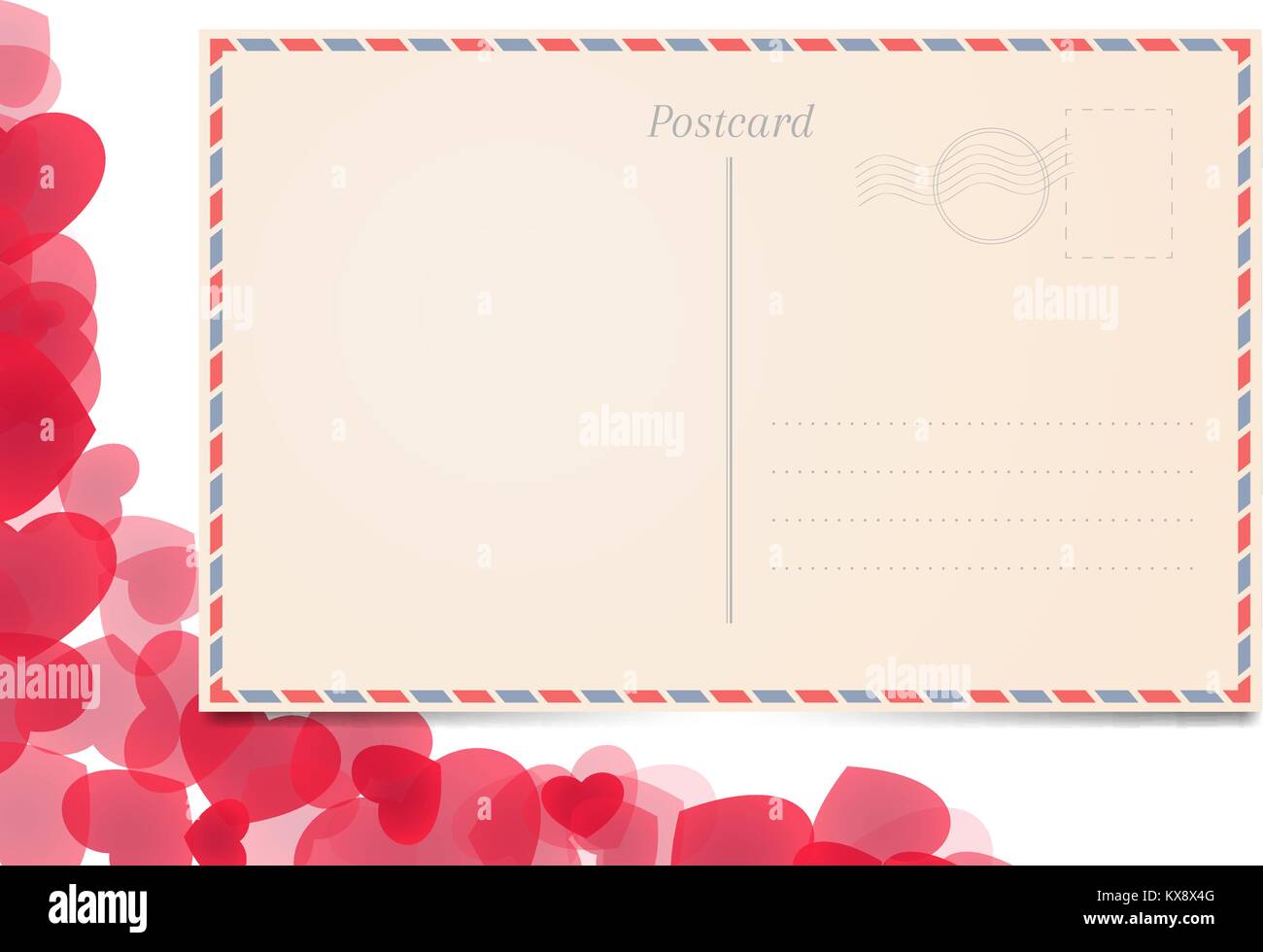 Festive amore illustrazione dello sfondo. Design della Postcard su sfondo cuori Illustrazione Vettoriale