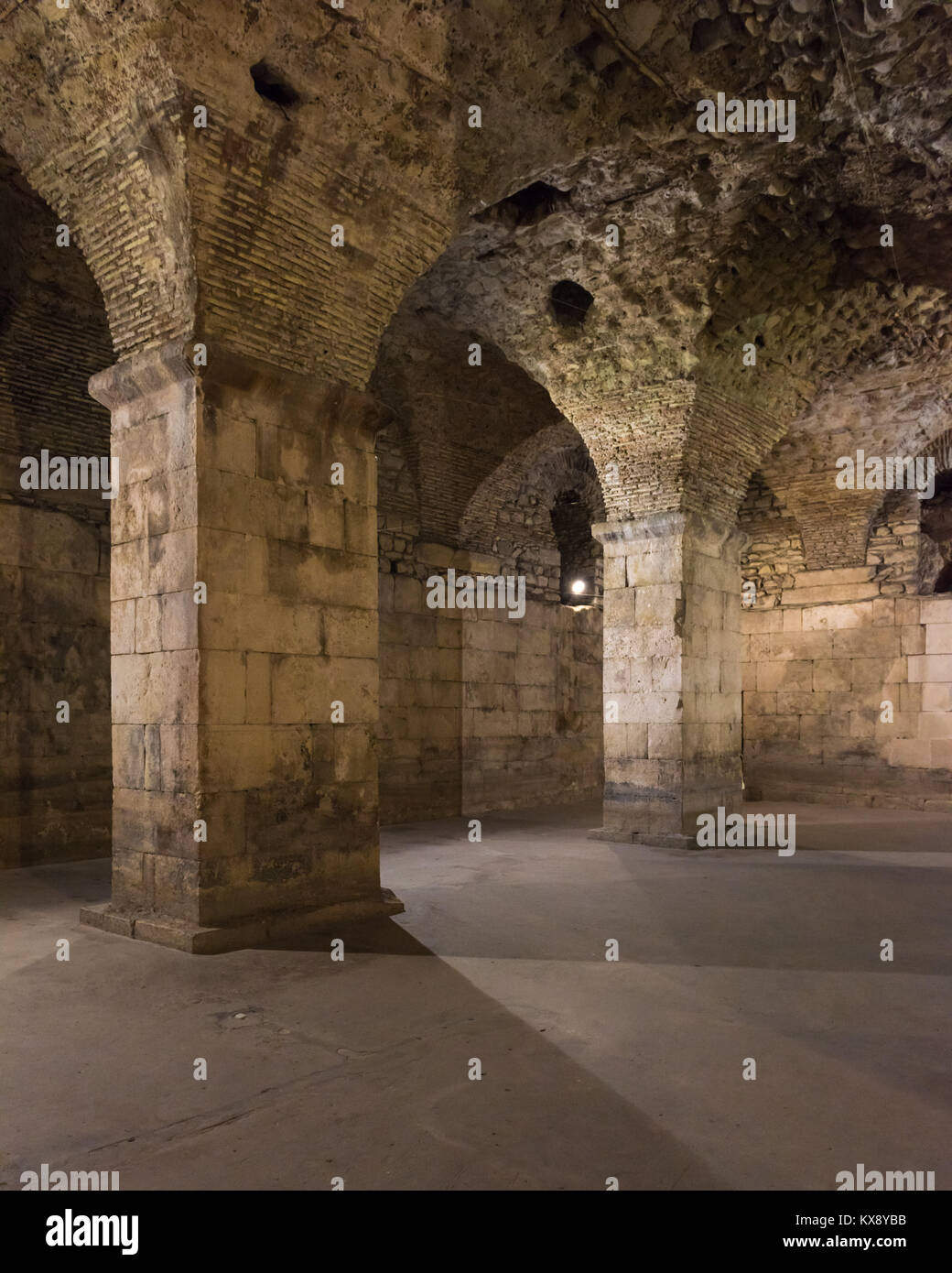 Le Sostruzioni del Palazzo di Diocleziano, Split, Croazia Foto Stock