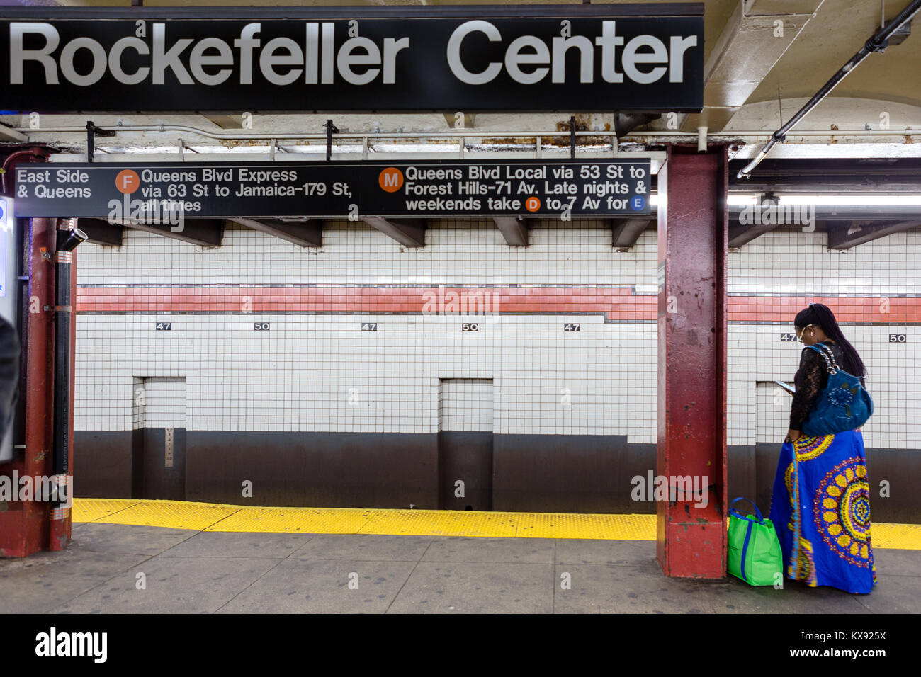 Rockfeller Center stazione della metropolitana, NY Foto Stock