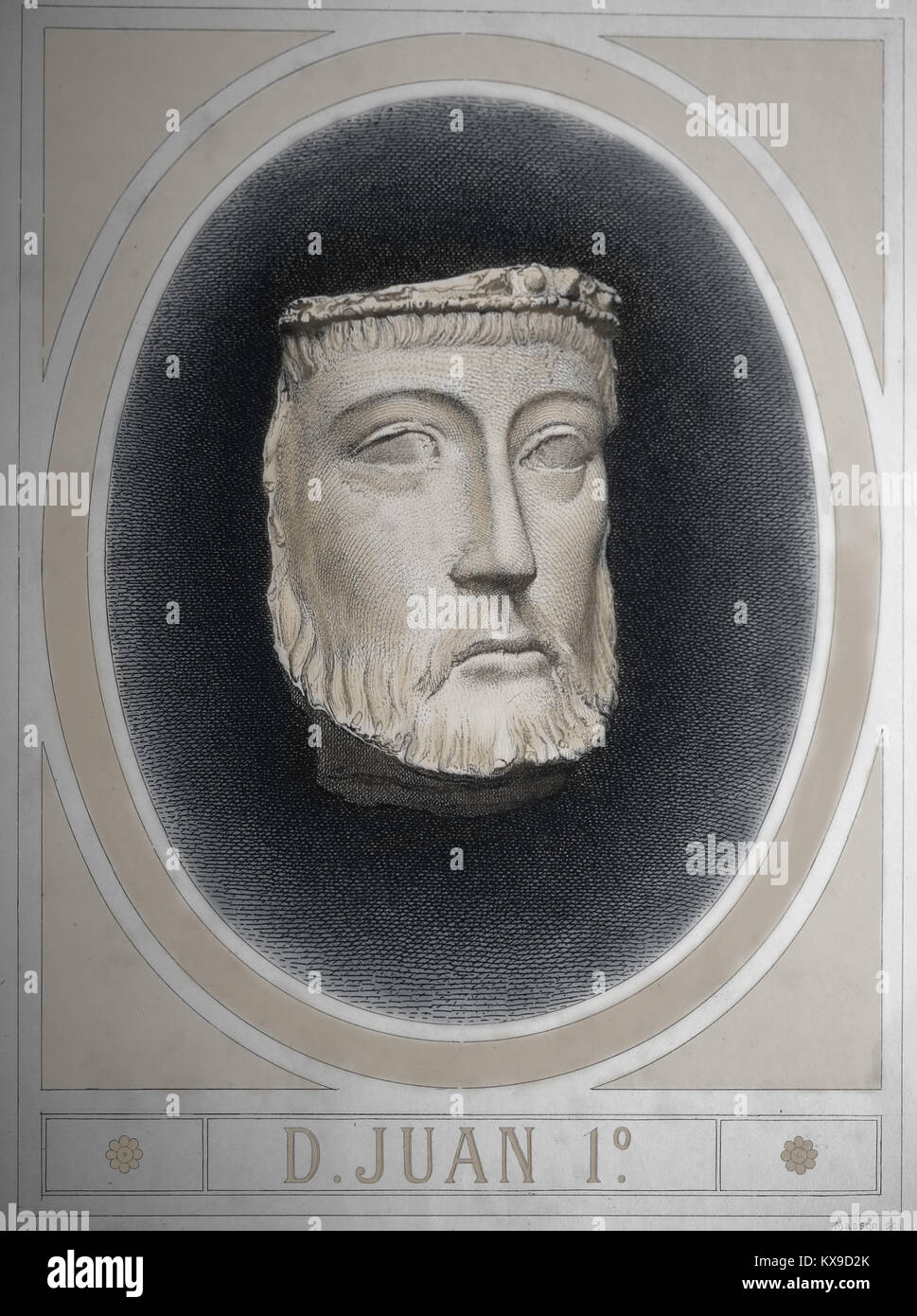 Giovanni I di Castiglia (1358-1390). Re di Castiglia e Leon. Casa di Trastamara. Incisione, 1879. Foto Stock