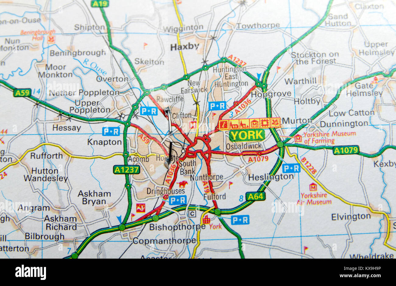La mappa stradale di York, Inghilterra Foto stock - Alamy