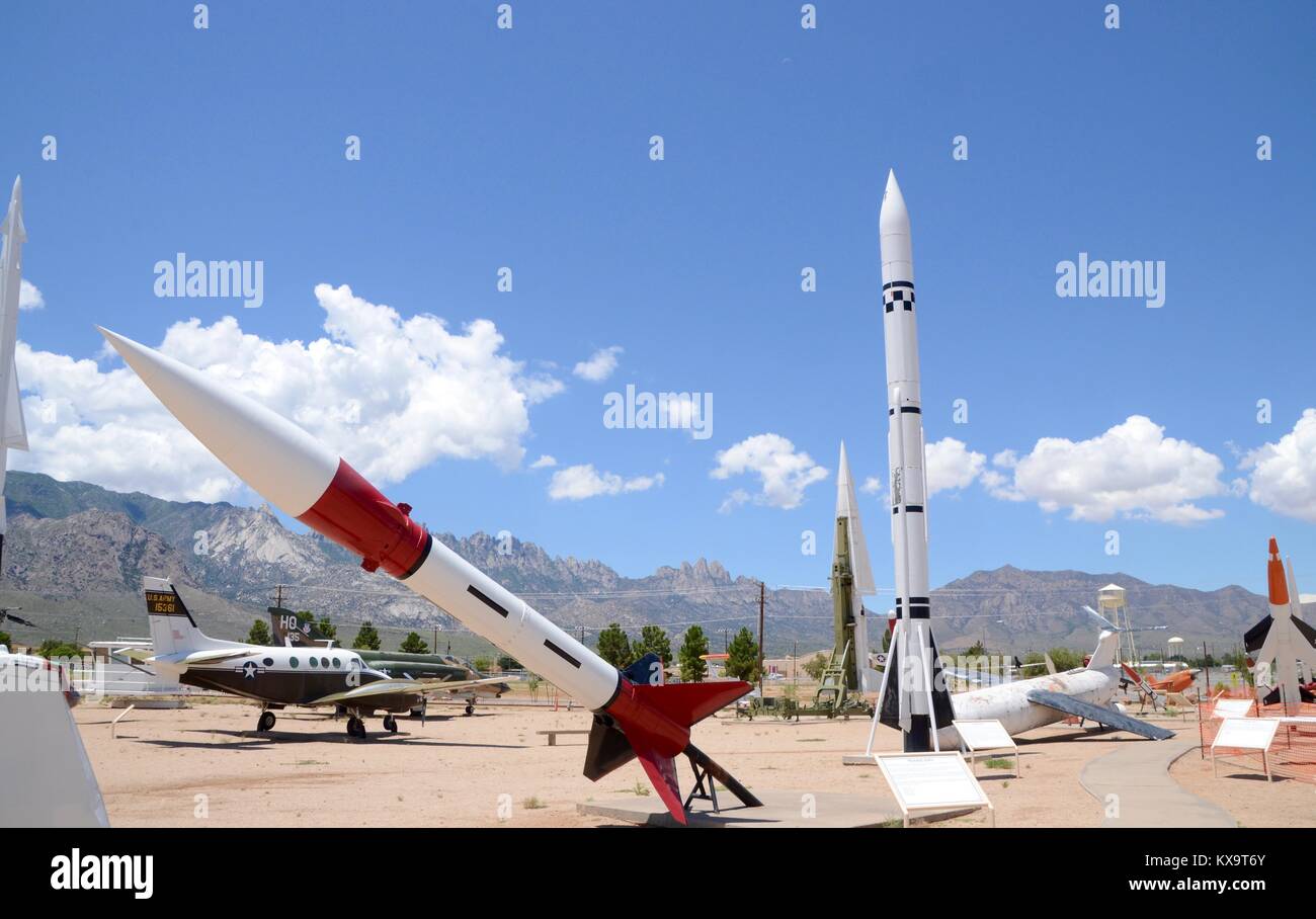 Razzi a White Sands missile range nel Nuovo Messico USA Foto Stock