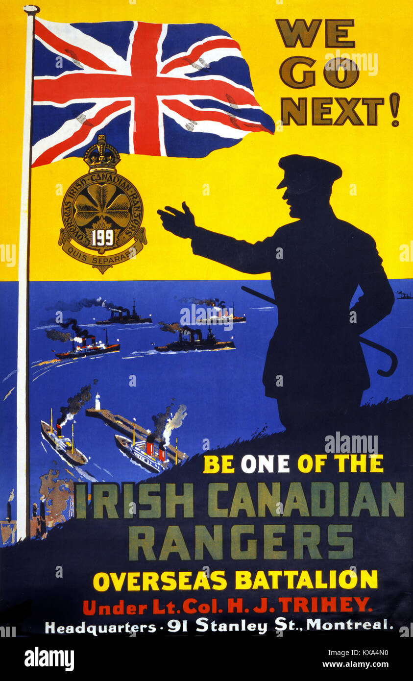 Andiamo avanti! Irlandese Rangers canadesi Foto Stock
