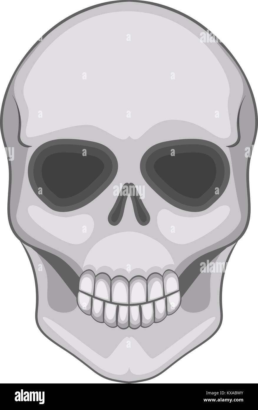 Icona Skull, stile cartoon Illustrazione Vettoriale