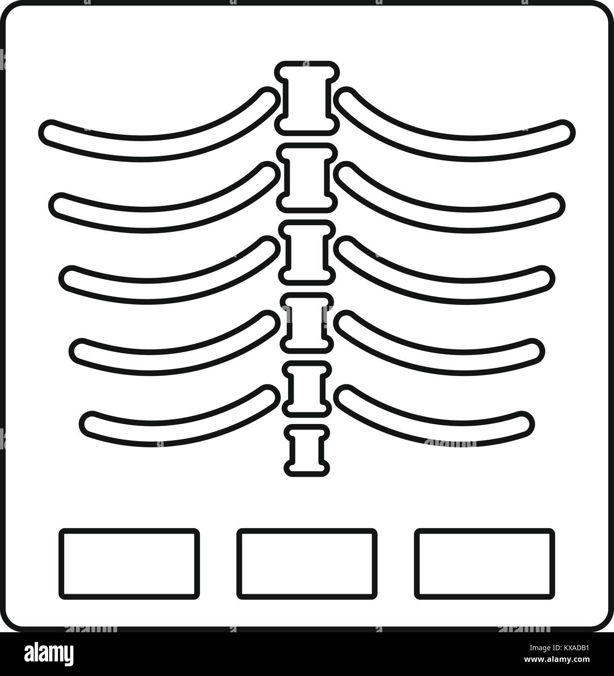 X ray icona foto, stile contorno Illustrazione Vettoriale