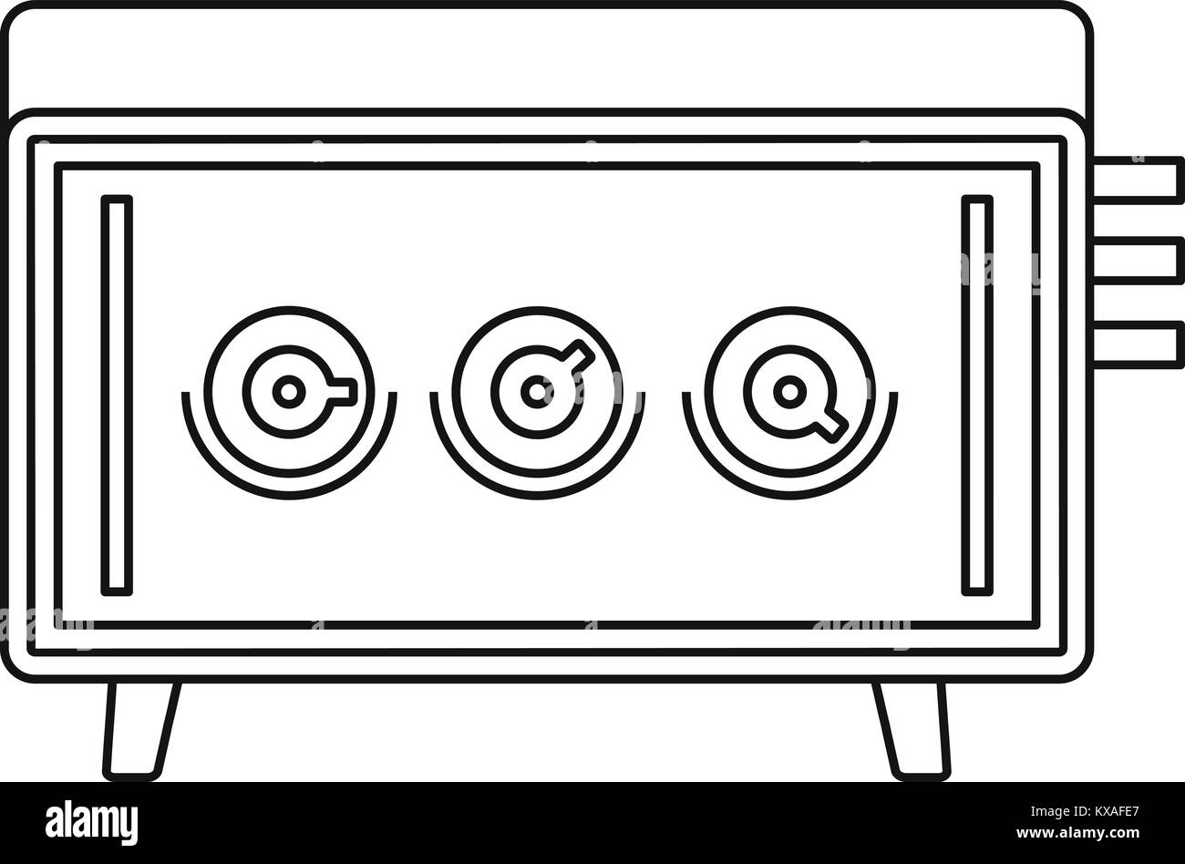 Attrezzature musicali icona, stile contorno Illustrazione Vettoriale