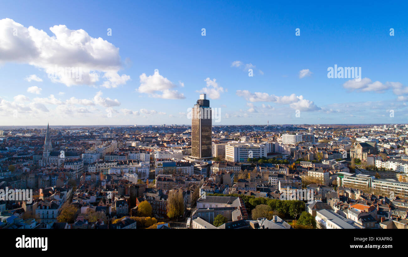 Vista aerea del Tour de Bretagne a Nantes, Loire Atlantique Foto Stock