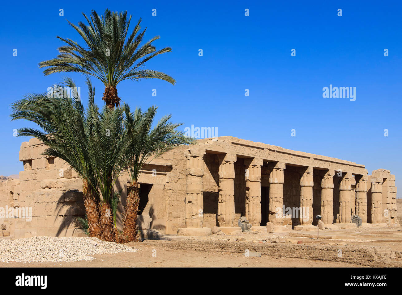 Tempio mortuario di Seti I (XIX dinastia) presso la necropoli tebana vicino a Luxor, Egitto Foto Stock