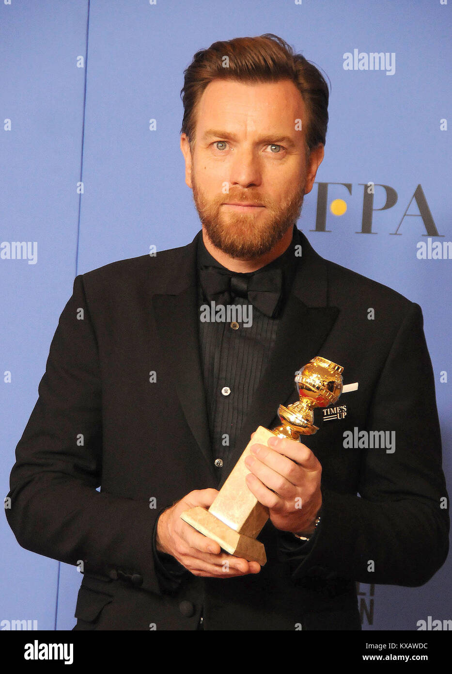 Los Angeles, California, USA. Il 7 gennaio, 2018. 7 gennaio 2018 - Los Angeles, California USA - Attore EWAN MCGREGOR al settantacinquesimo Annuale di Golden Globe Awards - Press Room attore presso il Beverly Hilton Albergo, Los Angeles, CA. Credito: Paolo Fenton/ZUMA filo/Alamy Live News Foto Stock