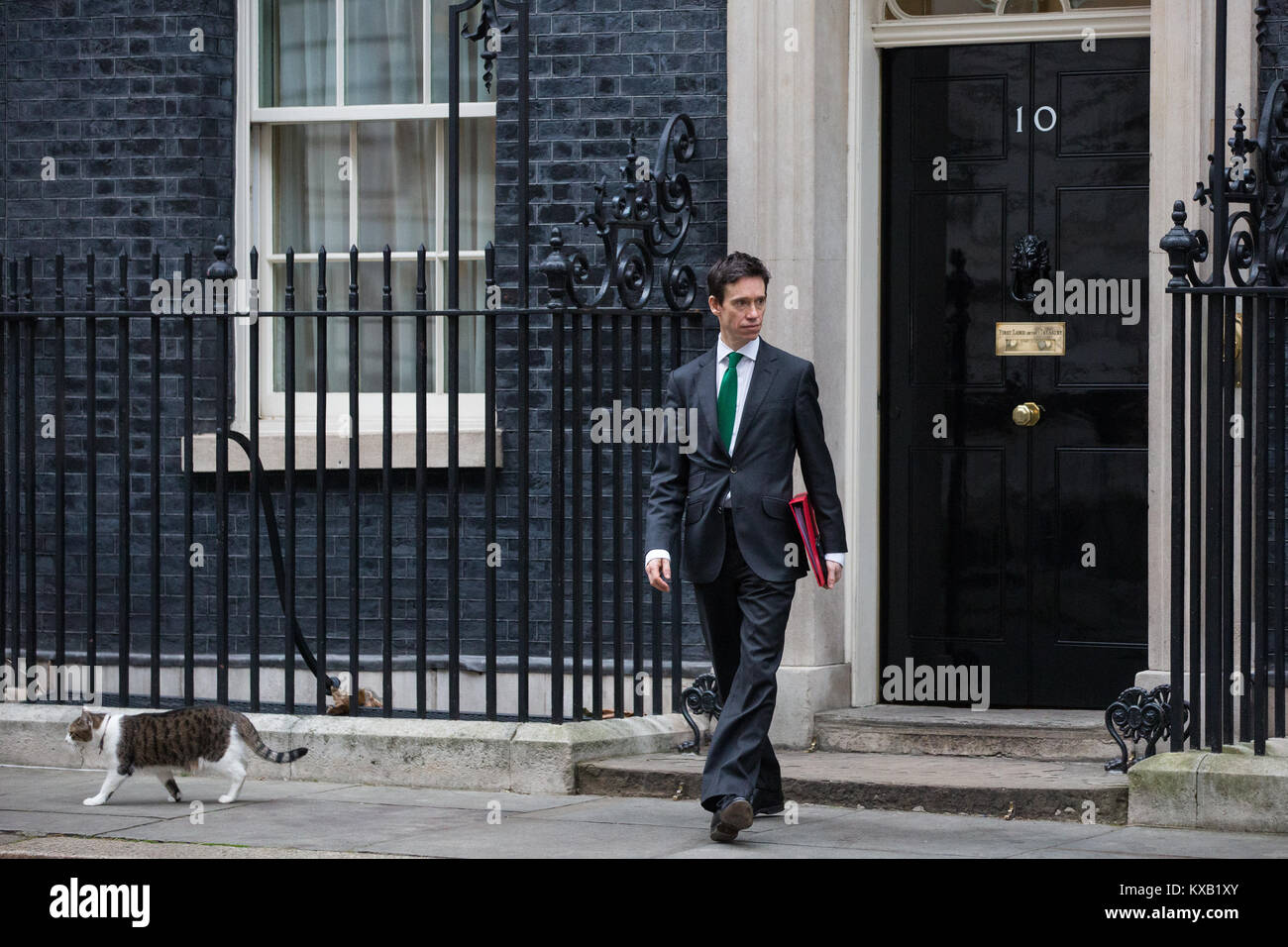 Londra, Regno Unito. 9 gennaio, 2018. Rory Stewart MP lascia 10 Downing Street dopo essere stato nominato ministro di Stato presso il Dipartimento di Giustizia durante il rimpasto di giovani ministri dal Primo Ministro Theresa Maggio. Credito: Mark Kerrison/Alamy Live News Foto Stock