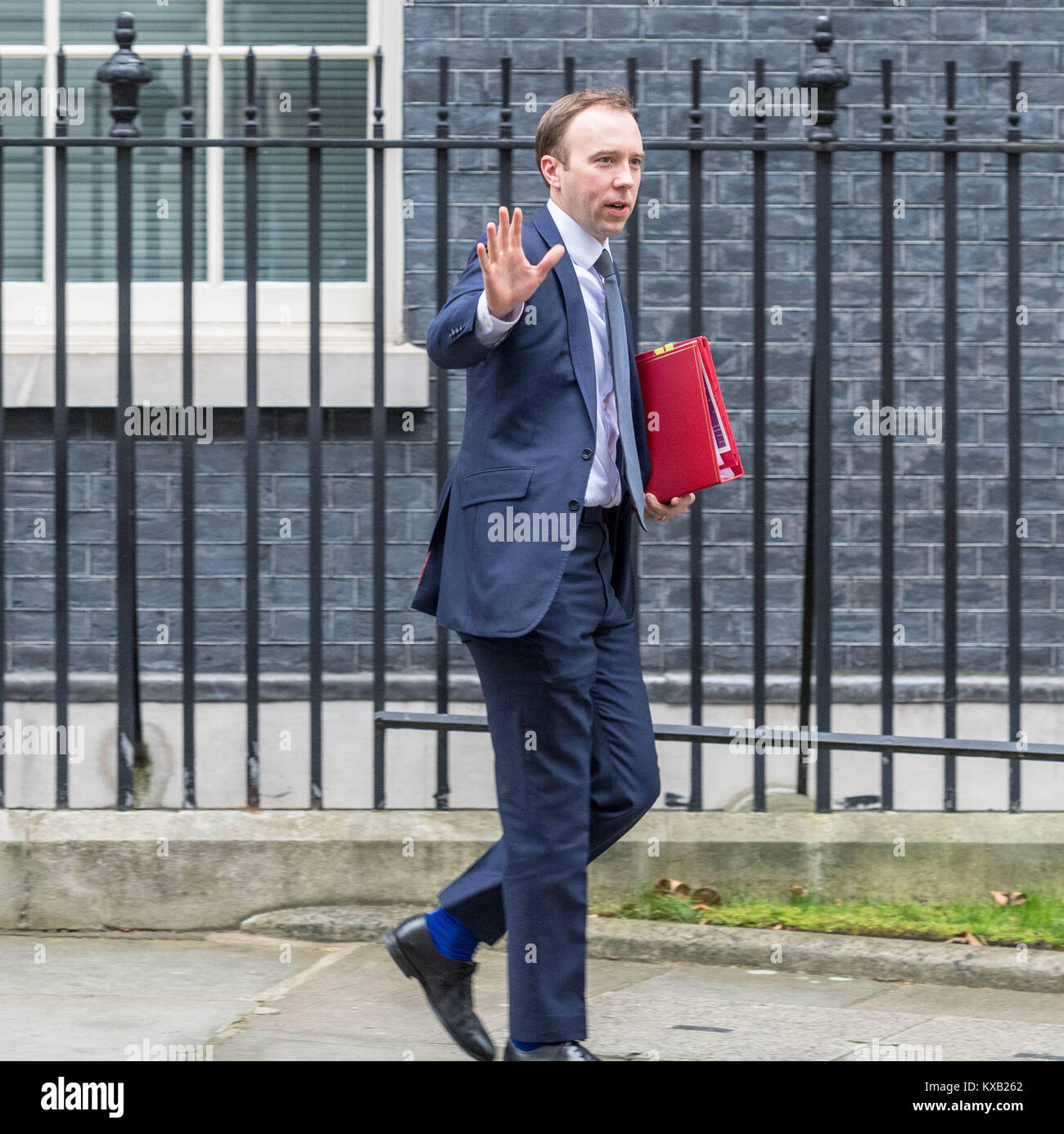Londra, Regno Unito. 9 gennaio 2017, Matteo Hancock, nuova cultura Segretario lasciare 10 Downing Street a seguito di una riunione del gabinetto Credito: Ian Davidson/Alamy Live News Foto Stock