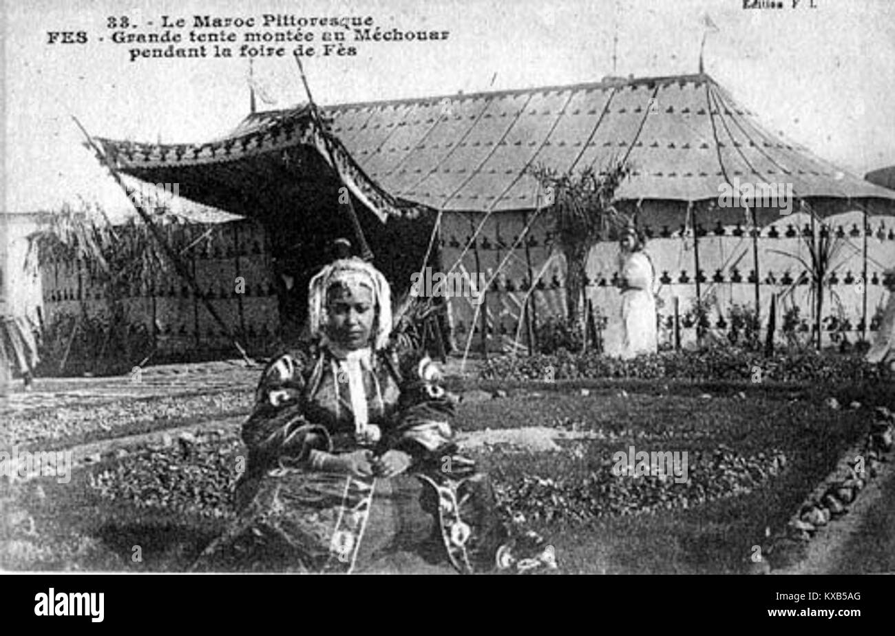 Grande tente montée au Méchoure - Fez Foto Stock