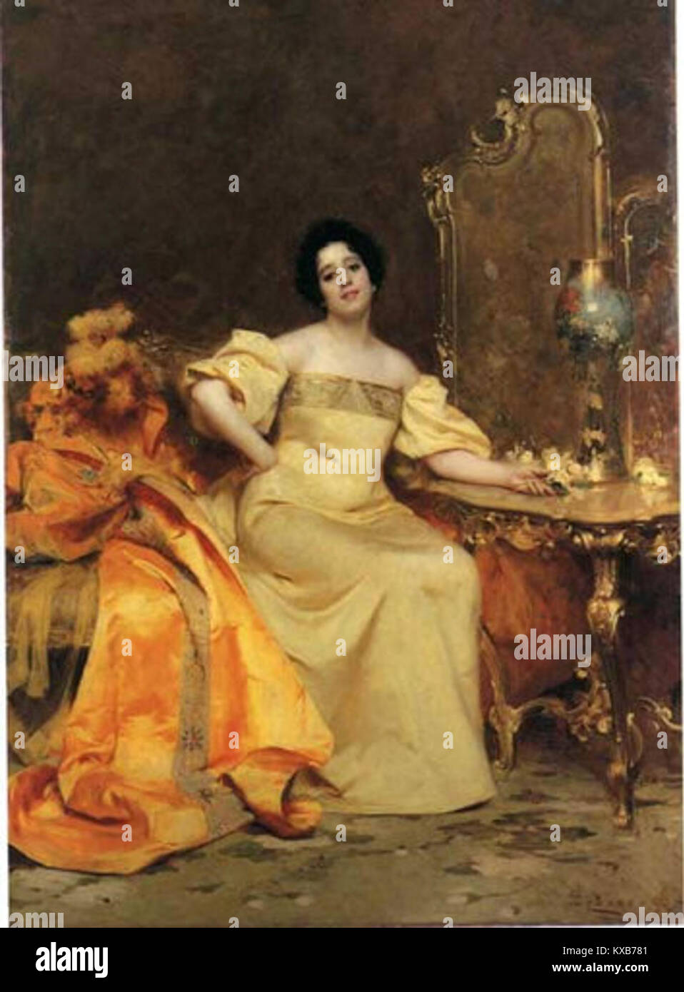 Virginia Reyter, attiva nel 1896, è stata un'attrice teatrale riconosciuta per le sue interpretazioni in produzioni teatrali della fine del XIX secolo, contribuendo alle arti dello spettacolo Foto Stock