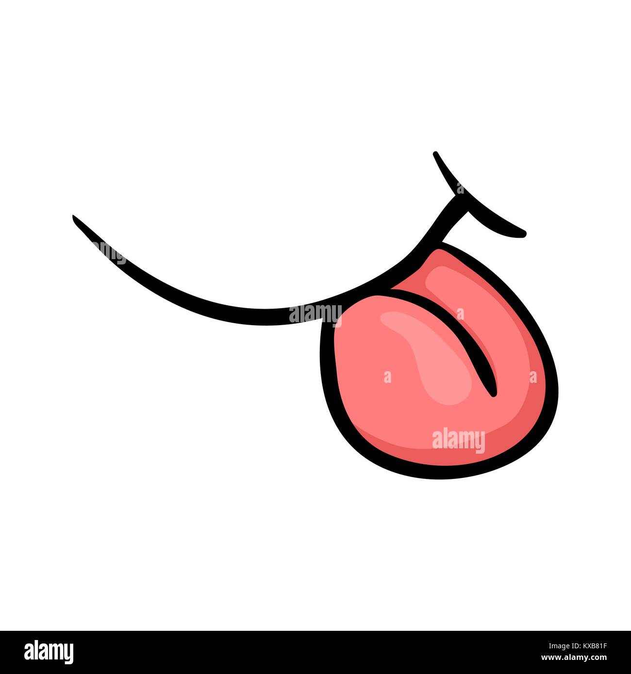 Cartoon sorriso a linguetta isolata su sfondo bianco Illustrazione Vettoriale