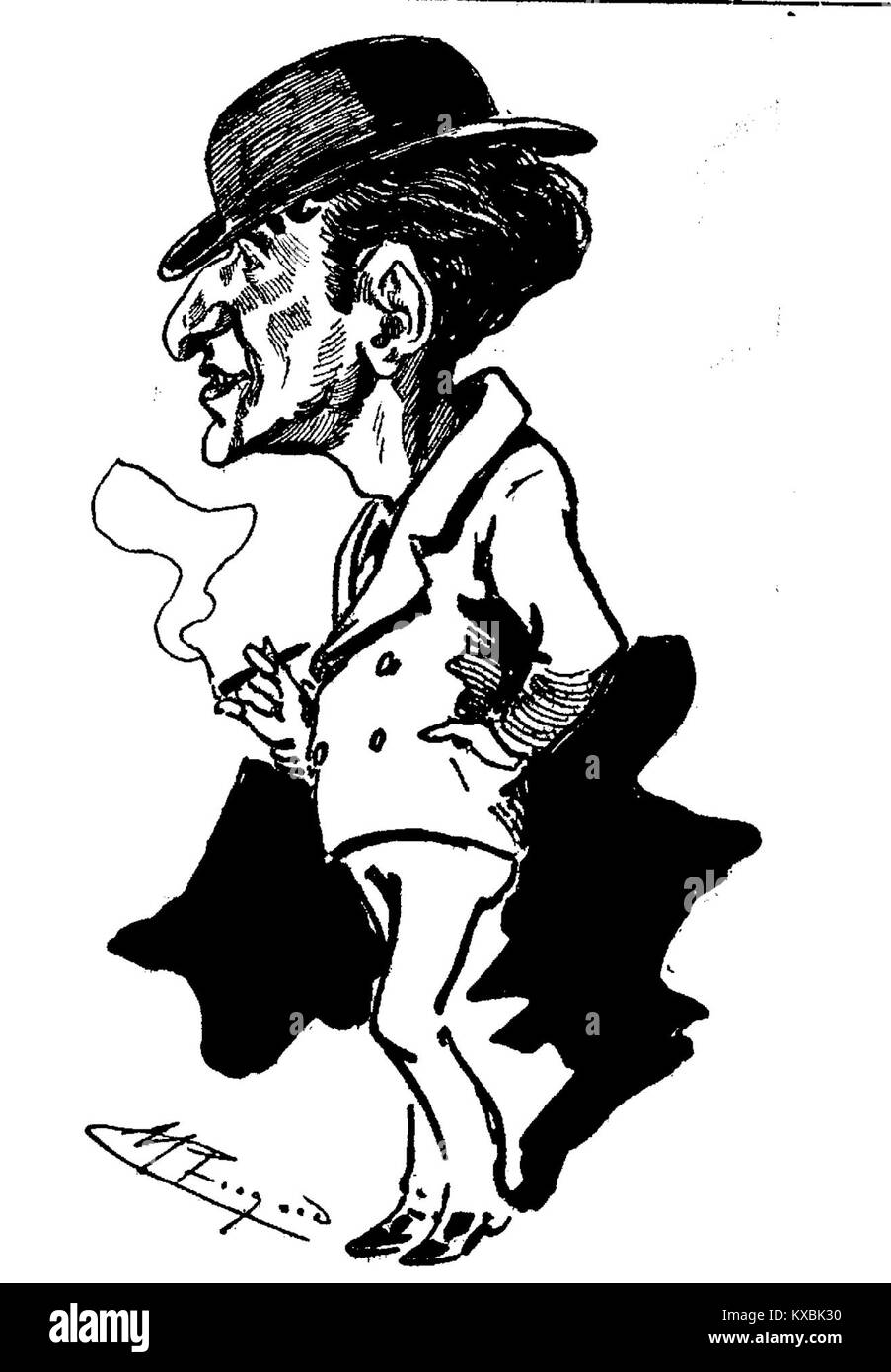 Un'illustrazione del 1880 di Ricardo Zamacois per la rivista *Madrid Cómico*, raffigurante una scena satirica che commenta la società spagnola e la politica della fine del XIX secolo. Foto Stock