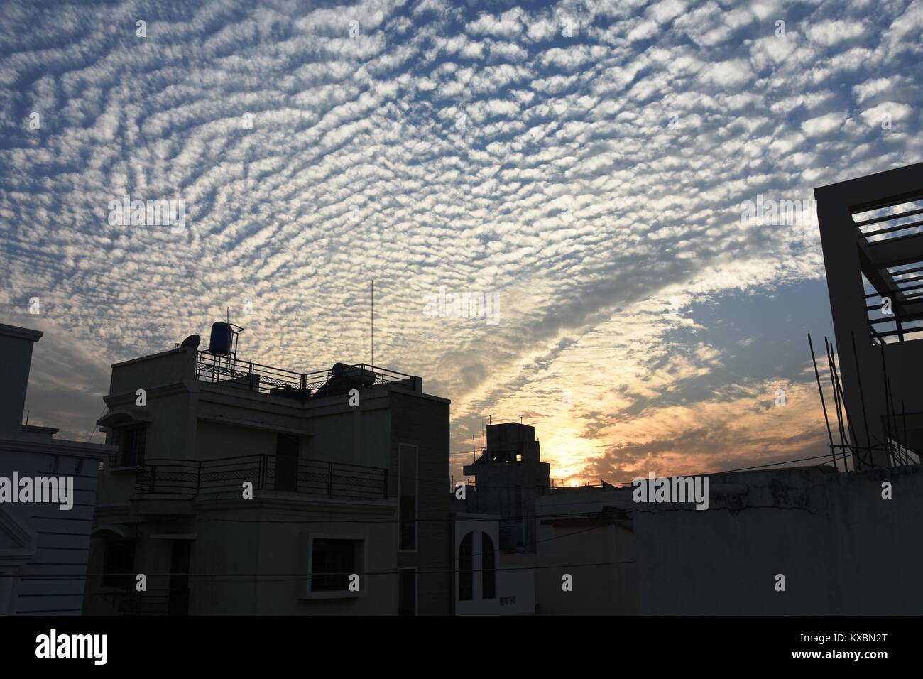 Sunrise,Tramonto,Natura, onde nuvoloso, incredibile natura, meteo Foto Stock