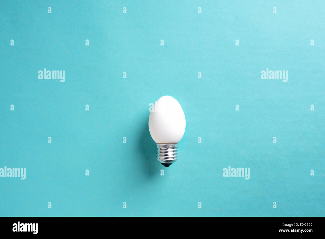 La lampadina della luce di guscio d'uovo sul concetto di base di risparmio di energia Foto Stock