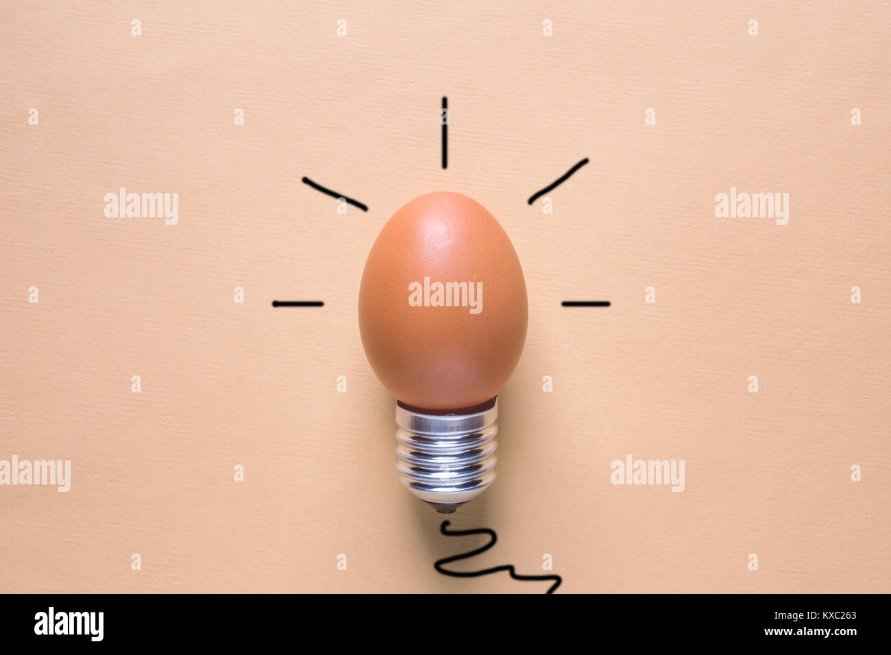 La lampadina della luce di guscio d'uovo sul concetto di base di risparmio di energia Foto Stock