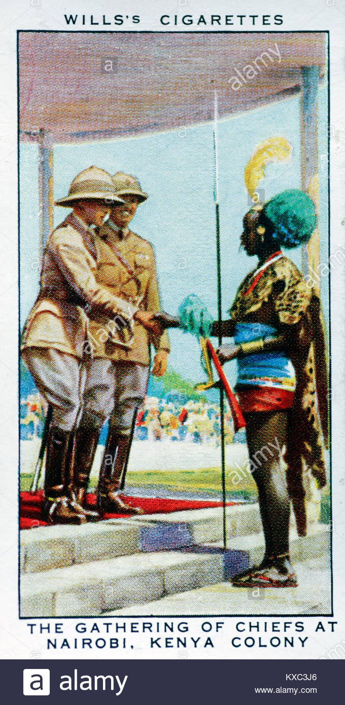 Il regno di Re Giorgio V - La raccolta dei capi a Nairobi Kenya colony 1928 Foto Stock