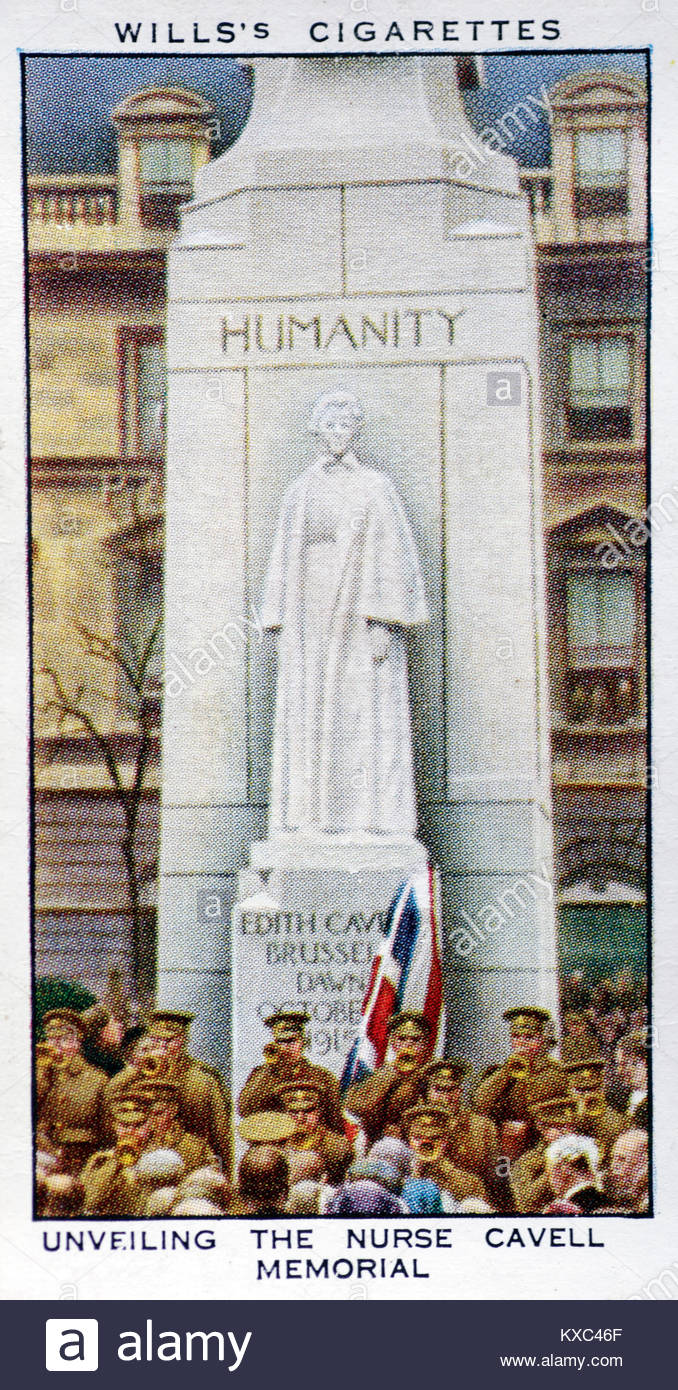 Il regno di re George V - inaugurazione dell'infermiera Edith Cavell Memorial Foto Stock