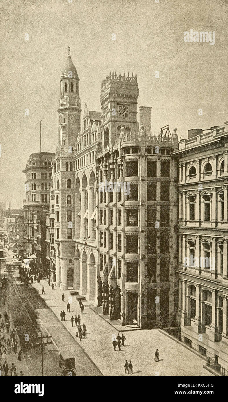 Chestnut Street, guardando ad ovest dal nono Street, Philadelphia, circa 1900 Foto Stock