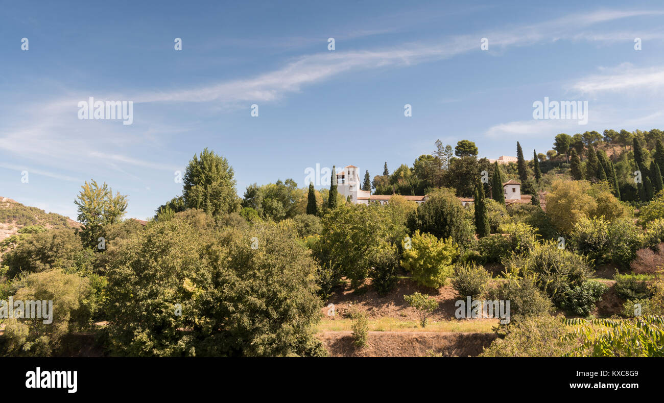 Giardini dell'Alhambra di Granada, Spagna Foto Stock