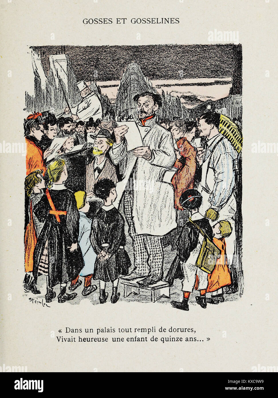 Théophile Alexandre Steinlen - dans la vie - Gosses et gosselines Foto Stock