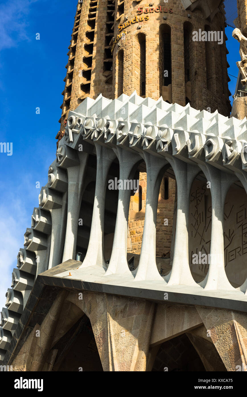 La Sagrada Familia di Antoni Gaudì a Barcellona. La Catalogna, Spagna Foto Stock