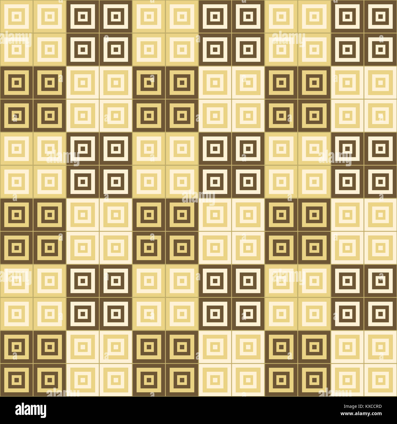 Marrone e crema piazze piazze interno cube pattern come sfondo Foto Stock