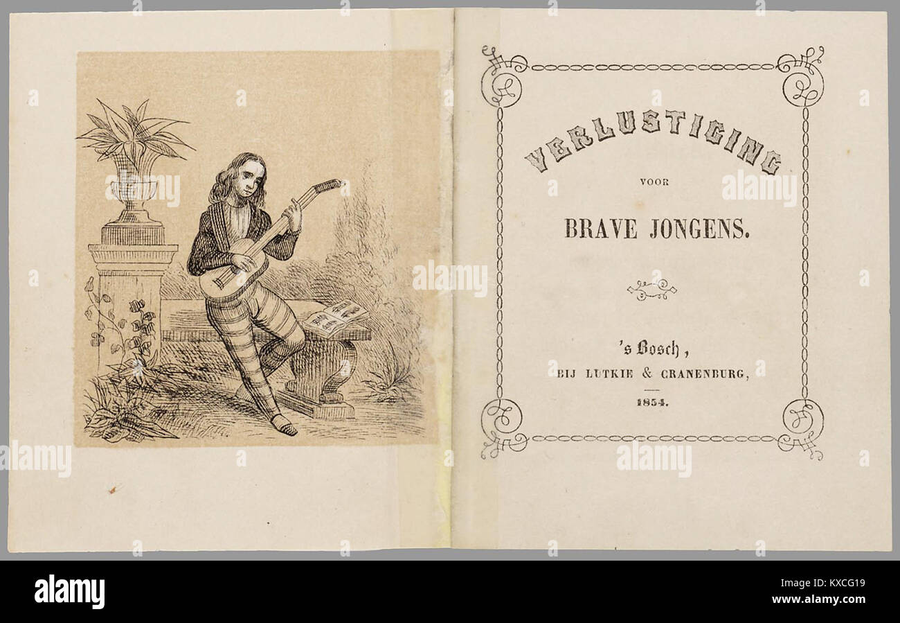 Verlustiging voor brave jongens è olandese per Amusement for Good Boys, qui collegato con il codice bibliografico PPN 041459156 e l'immagine 2; il titolo stesso non fornisce alcuna descrizione del contenuto. Foto Stock
